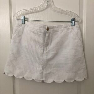 Lilly Pulitzer Colette white cotton skort size 12 EUC